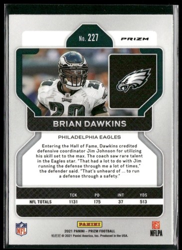 2021 Panini Prizm Brian Dawkins #227 Red White Blue Prizm Philadelphia Eagles - Bild 2 von 2