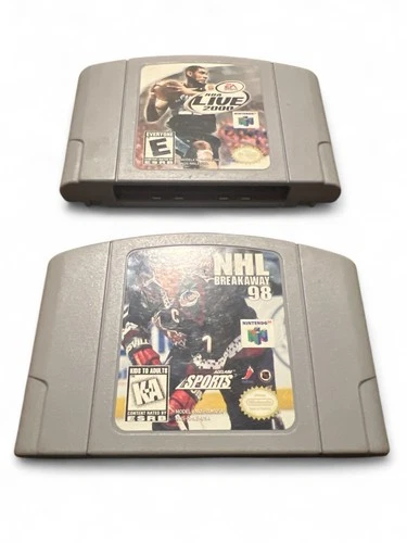 Nintendo 64 EA NBA Live 2000 NHL Breakaway 98 Tested Game Cartridges Retro