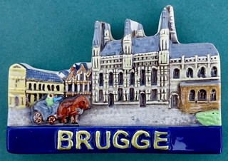 Souvenir Fridge Magnet Bruges Brugge City Hall Belgium