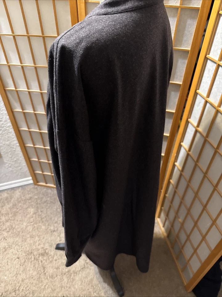 Nuevo sin etiquetas Vestido Eileen Fisher Para Mujer XL Tejido Lana Merino Vestido Carbón Abotonado Foto 4 de 4