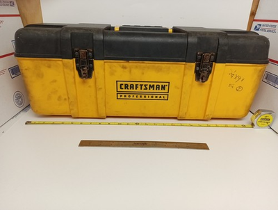 #ad craftsman professional tool box Plastic Yellow Black Rare $44.00
