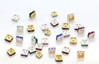 Echte Preciosa Tschechische Kristall Chaton MAXIMA Quadratische Rondelle Perlen