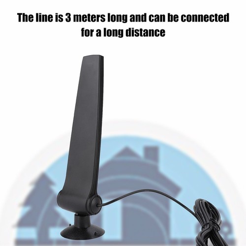 1x Black ABS High Gain Antenna 2.4G Wifi 9DB Omnidirectional Antennas CB - Afbeelding 2 van 8