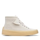 Clarks Caravan Mid 26167698 Mens White Suede Lifestyle Sneakers Shoes