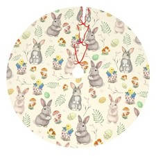 Tree Skirt Cute Bunny Tree Mat for Christmas Xmasn Festive Party 30" Easter