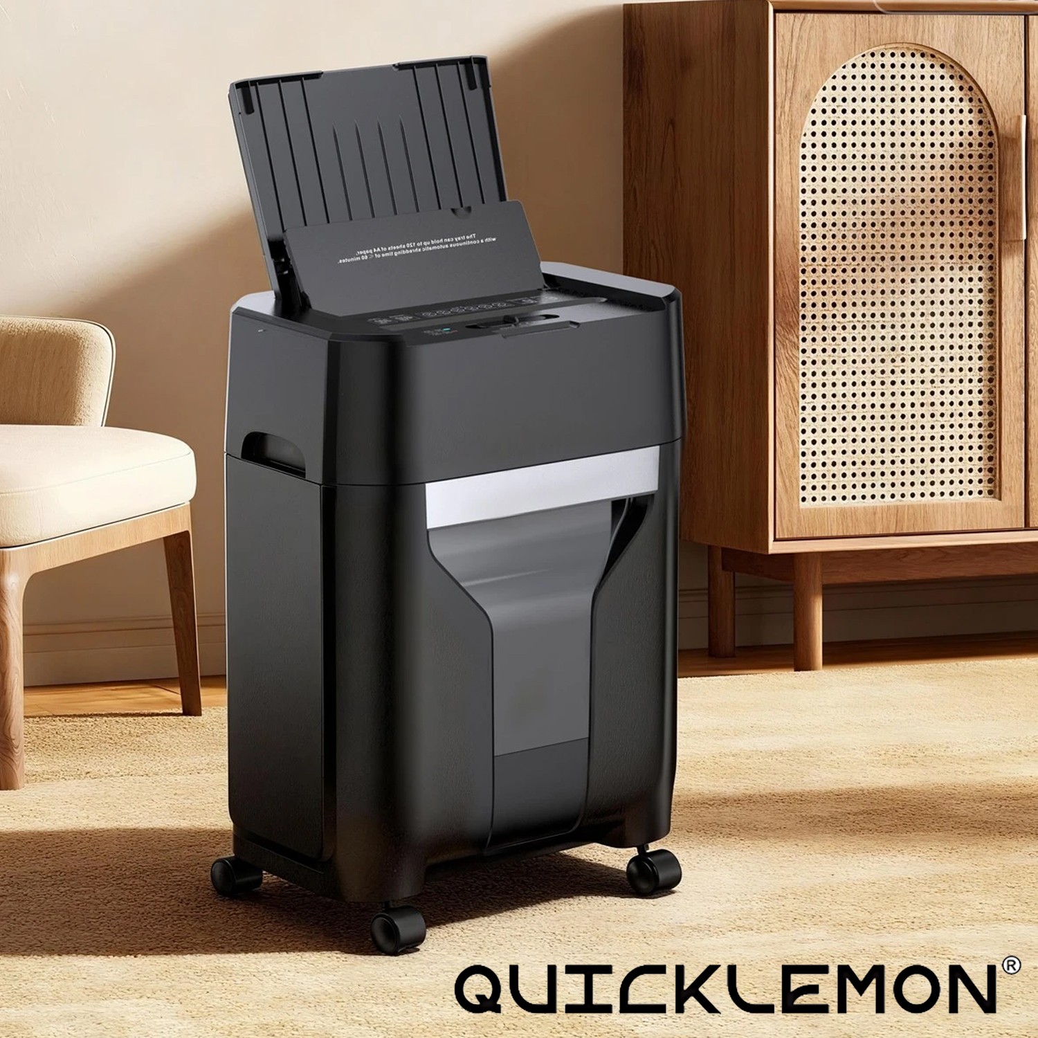 100-Sheet Auto Feed Paper Shredder 17L Commercial P-4 Cross Cut for Home Office-image
