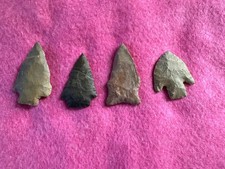 Lot Of 4 Native American Arrowheads Points Dalton