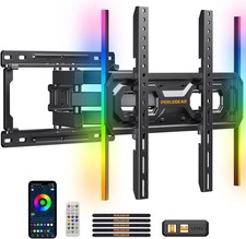 Pre-Assembled TV Wall Mount with LED Lights for 26-65 inch TVs up to 99 lbs,