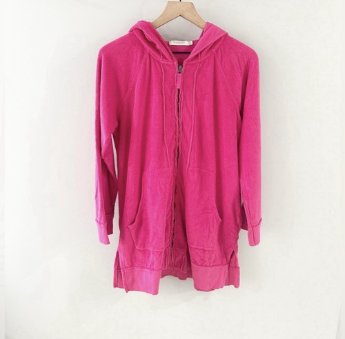 Mododoc Zip Front Terry Hoodie Pink Size XS - Picture 1 of 5