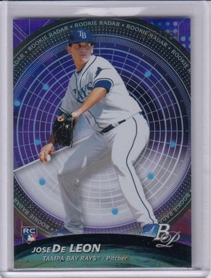 * JOSE DE LEON * 2017 BOWMAN PLATINUM PURPLE REFRACTOR RC # 250