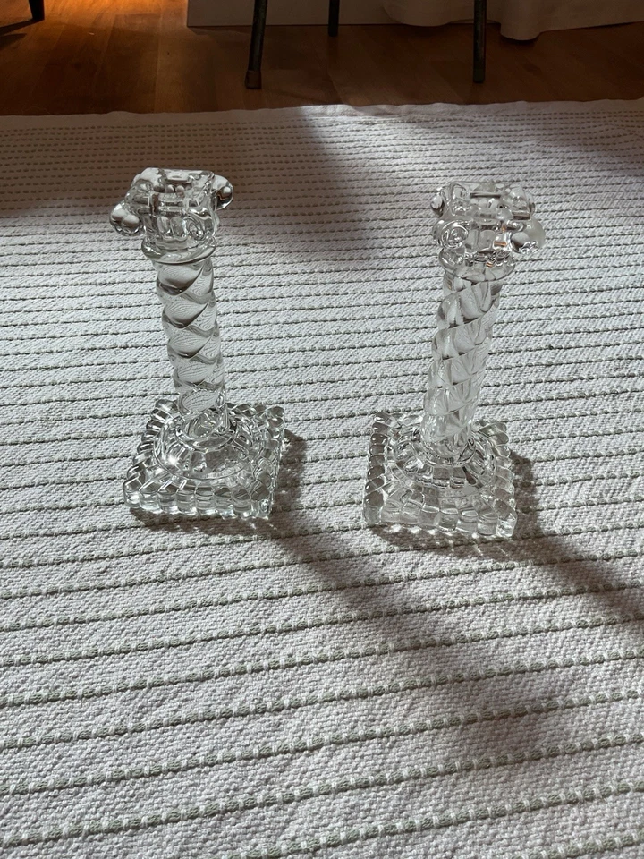 Juego de 2 candelabros de cristal de baccarat / Crystal Candle Holders Early 1900s - Imagen 4 de 4