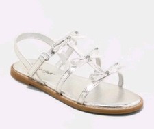Kids' Aria Bow Sandals Silver - Cat  Jack - CHOOSE SIZE