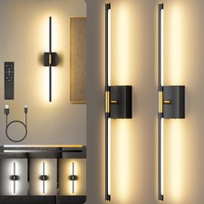 Battery Operated Wall Sconces Set of Two, 10000mAh Rechargeable Wall Lights w...