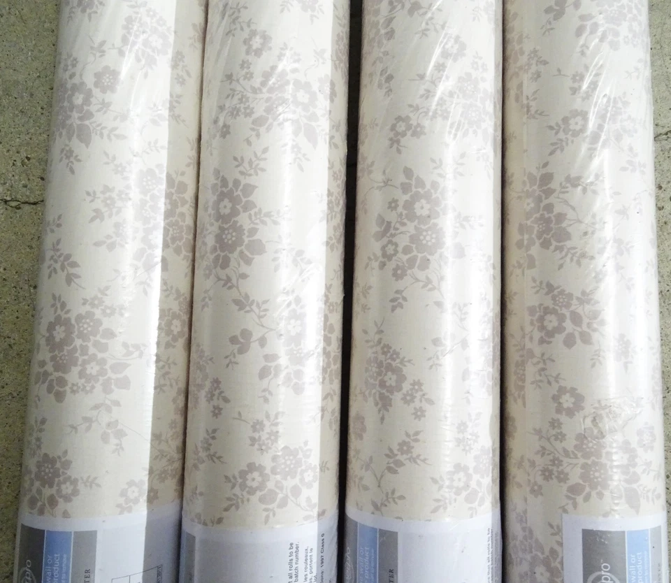 4 Rolls Light Purple Flowers Vines Leaves Wallpaper Rolls Cottagecore 224 Sq Ft - Image 3 of 4