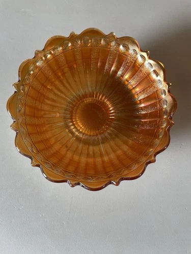 Vintage marigold carnival glass bowl, 5.5 inch's