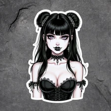 Pinup girl sticker vinyl decal gothic busty lingerie sexy retro aesthetic