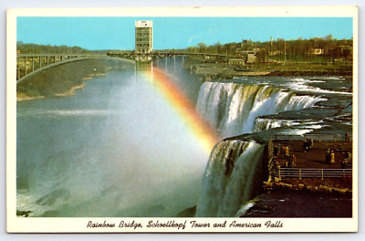 NEW YORK NY NIAGARA FALLS WATER FALL RAINBOW BRIDGE TOWER VINTAGE PHOTO POSTCARD