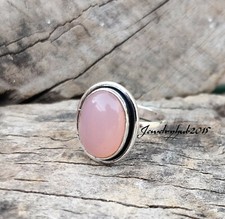 Rose Quartz Ring 925 Sterling Silver Ring Handmade Ring Pink Gemstone Ring MO