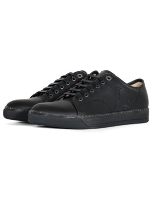 Lanvin Herren Schwarz ''L'' Napa Leder Zehenkappe Turnschuhe