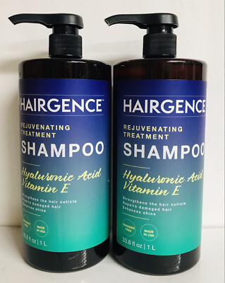 2 Bottles Hairgence ~ Rejuvenating Treatment Shampoo w/ Vitamin E 33.8 fl oz Ea.