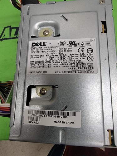 Dell 305W N305P-05 NPS-3056HB A Power Supply JH994 - Picture 2 of 2
