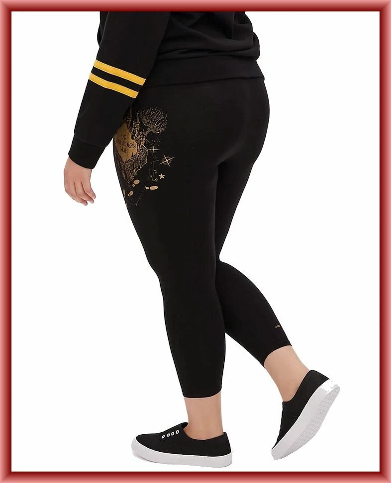 Girls Black Harry Potter Logo Leggings