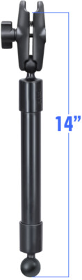 Ram Mount - 14'' lange Verlängerungsstange mit 1'' Durchmesser Kugelenden & Doppelsteckschlüsselarm