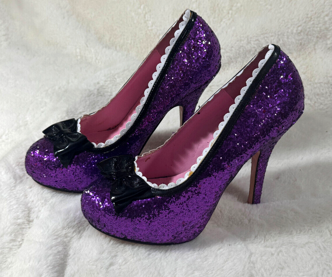 Purple Glitter Shoes Purple Sparkly Heels The Glitterati Stiletto