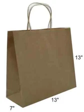 BROWN KRAFT CARRY BAGS WITH SECURE SEALING TAPE & HANDLES  250 bags [CTC117]