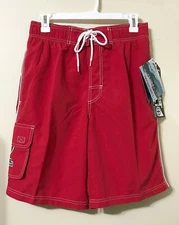 Original Watermen Mens Red Swim Trunk Shorts Boardshorts Lifeguard 30 inch Waist