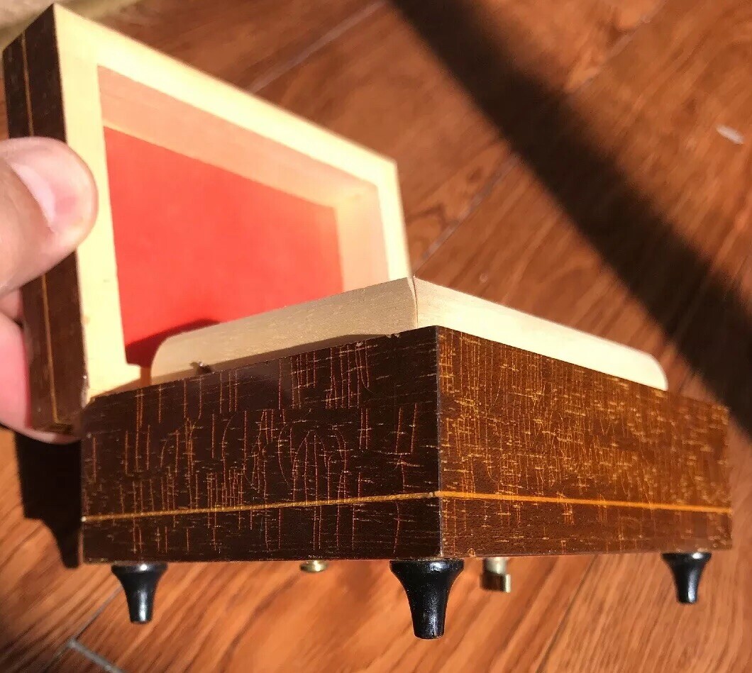 Original Deichert Musical Box Wood Jewelry Box W. Germany “Stars And