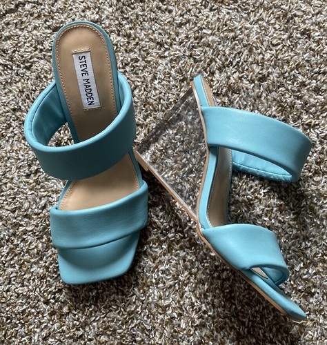 NEW Steve Madden Isa Wedge Acrylic Sandals Sz 10 | eBay