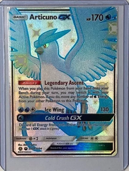 Articuno GX Hidden Fates shiny SV54/94 Holo Full Art - Near Mint - Pokemon  Card