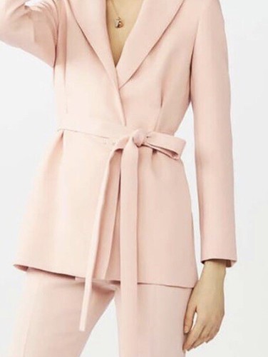 Maje Nude Pink Long Suit Jacket With 