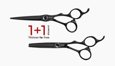e-kwip Kuro Set Haarschneideschere 55 +Modellierschere 40