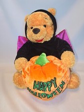 Disney Winnie the Pooh Happy Halloween 9'' Stuffed Plush Toy Bat Costume Pumpkin