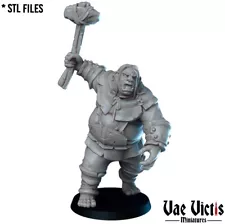 The Ogre with Weapons Miniature DnD D&D Pathfinder RPG