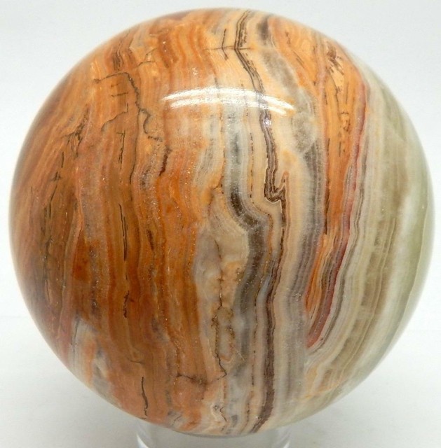 Large 98mm 4" Banded Onyx Sphere Ball W/Stand Pakistan H806 eBay