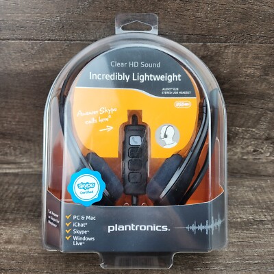 Plantronics .Audio 628 Black Headband Corded Stereo USB Headset New