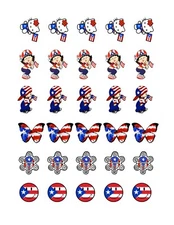 30 Mini Puerto Rico Flag  6 designs Stickers Decal, phone,Tablet Tag Helmet #2