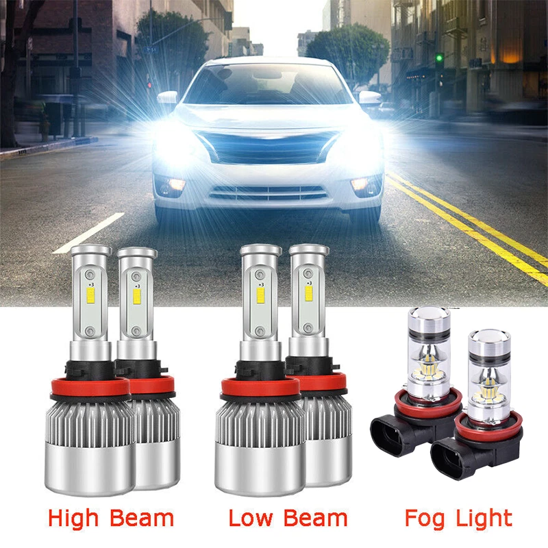 For 2007-2018 Nissan Altima Combo LED Headlight High Low + Fog light bulbs Kit