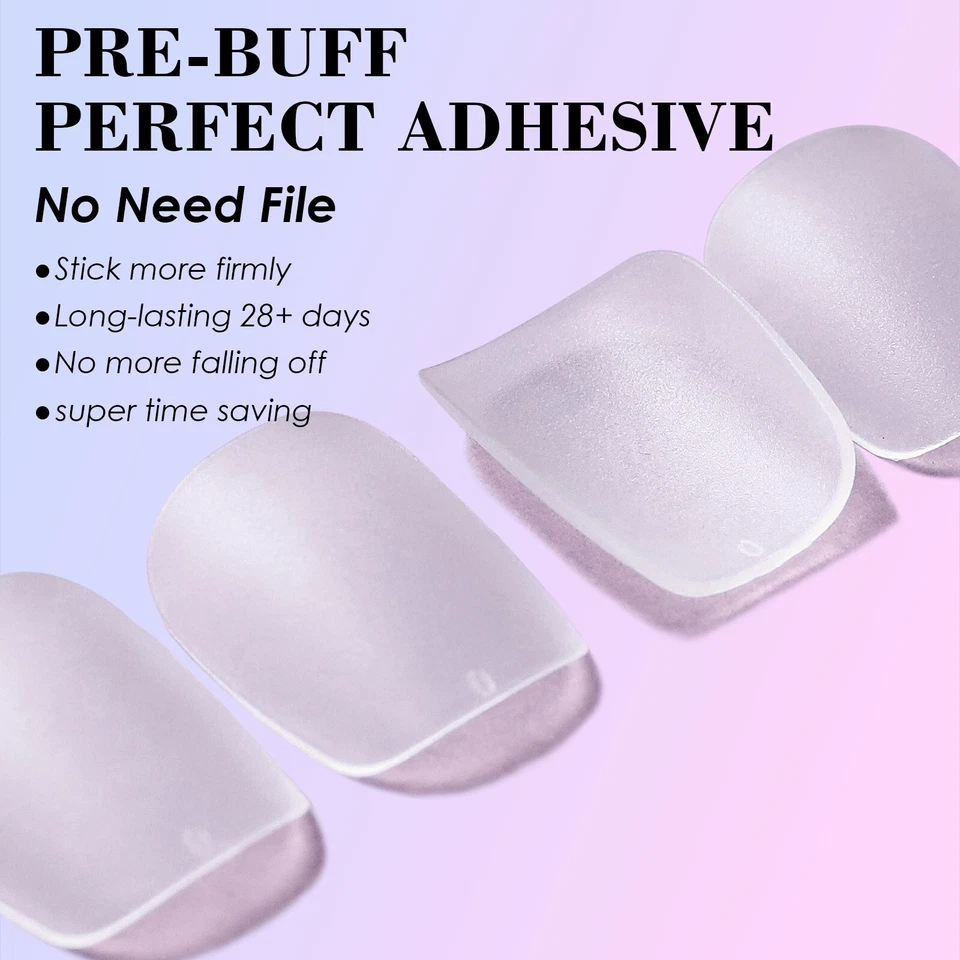 Soft Gel Seamless Frosted Nail Tips 15 Sizes Short Coffin Almond Gel False Nail - Image 3 of 4