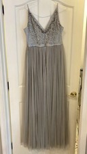 BHLDN Avery Embellished Dress Fog