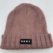 DKNY Girls Cuffed Beanie Champagne Pink One Size 7/16 Ski Bunny Snowboard