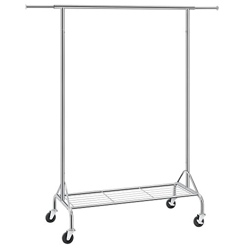 Songmics Stand Appendiabiti Attaccapanni In Metallo Cromato Con Ruote, (O0C)-image