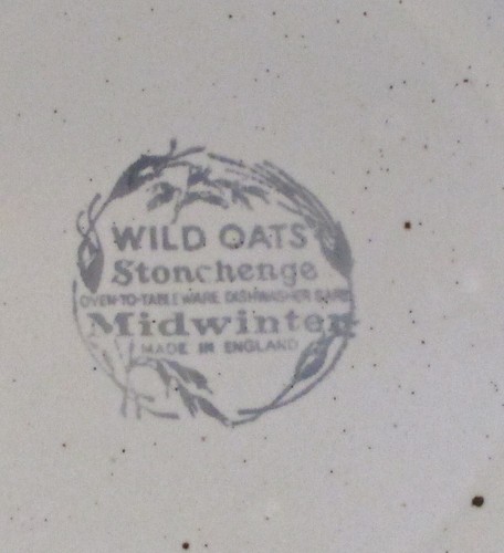 2 Bread Plates Midwinter Stonehenge Wild Oats Brown Dots Trim England - Picture 4 of 5
