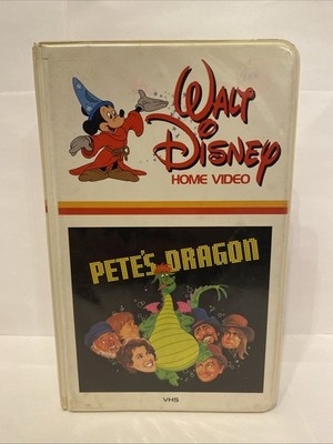 Pete's Dragon VHS Walt Disney Home Video Red Yellow Stripe  White Clamshell Case