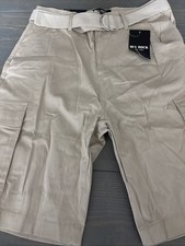 NWT Blu Rock New York Cargo Shorts Mens 32 Flex Stretch Belted E-8