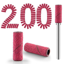 200 Pcs Nail Drill Bits Small Sanding Bands with 3.1Mm Mandrel Bit, Mini Sanding