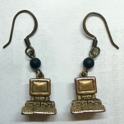 Computer Retro Earrings Hook Dangle Drop Jewelry Nostalgia Desktop PC Y2K